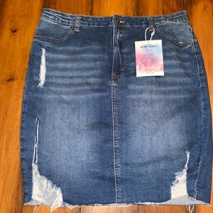 Wax Jean Skirt